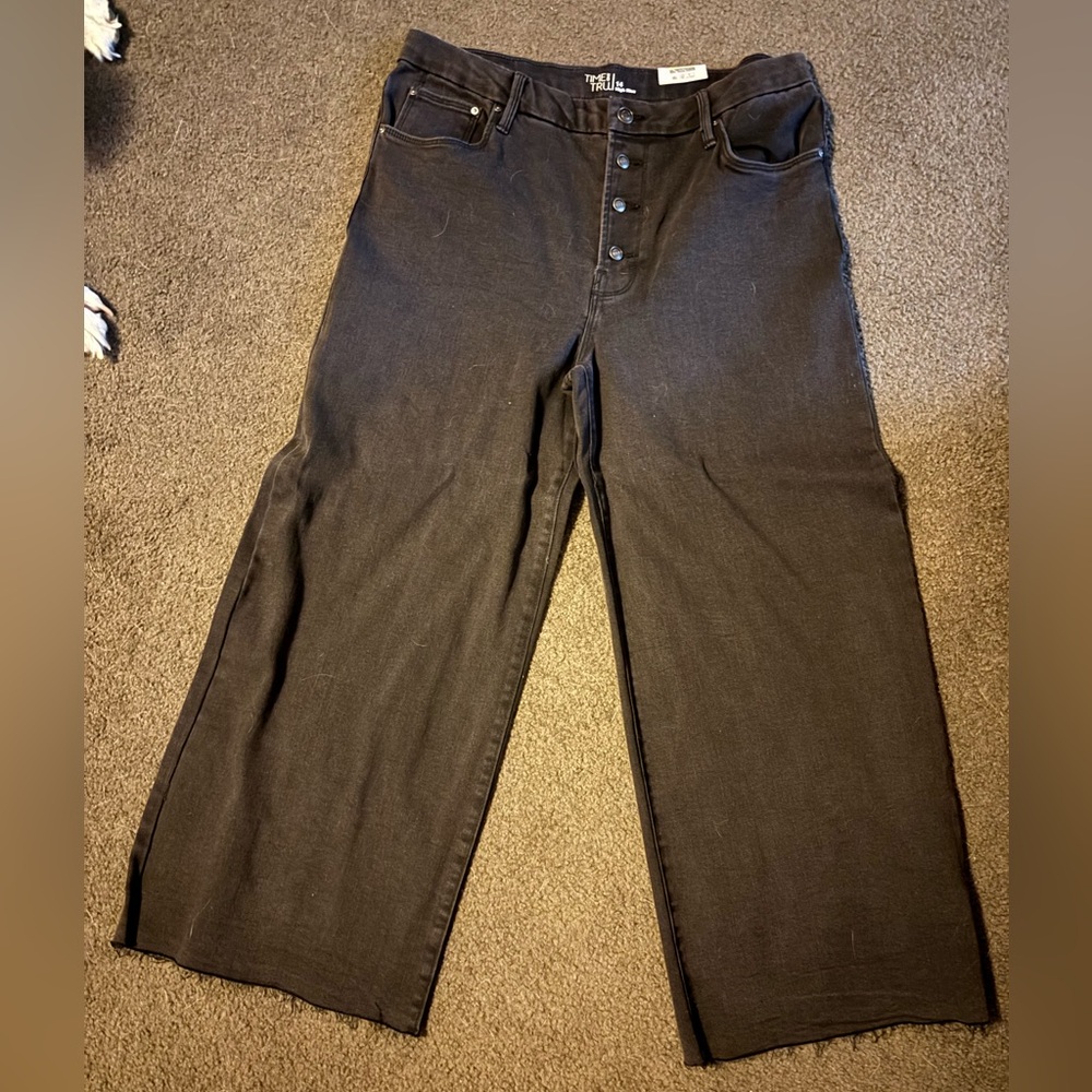 High waist cropped wide leg stretch jeans 14